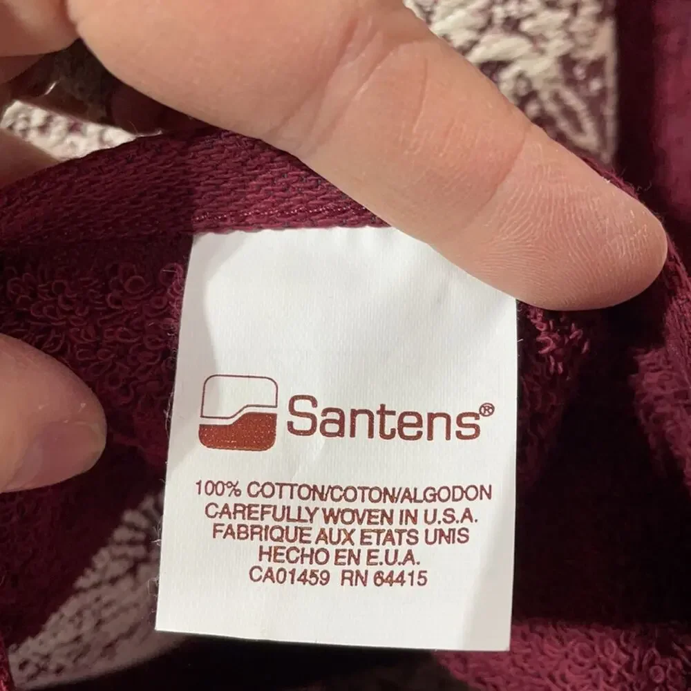 Santens burgundy deep red bath towel hand towel combo in snow pine claret NWT